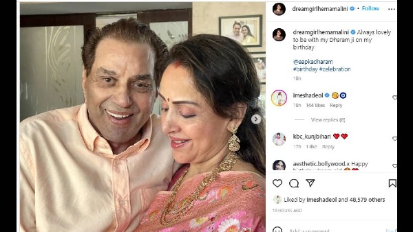 Hema Malini celebrates her birthday with Dharmendra, says- being with him is lovely