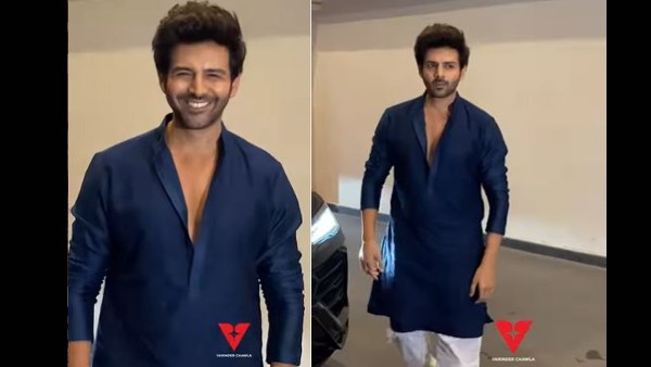 किलर लुक में पहुंचे कार्तिक आर्यन