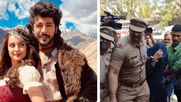 पुलिस की गाड़ी में शीजान खान को बिना चप्पलों के