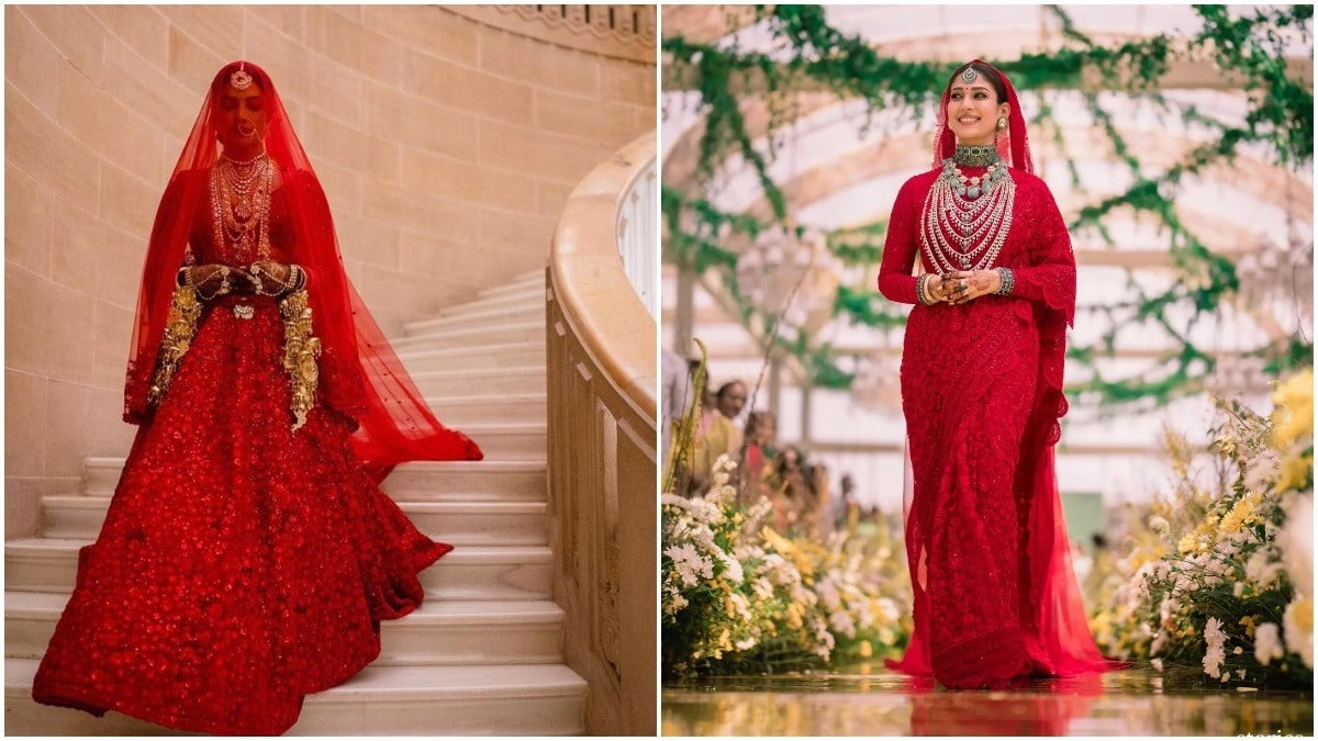 brides were seen only in red outfits brides were seen only in red outfits