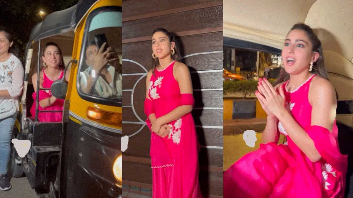 ऑटो रिक्शा से घर पहुंची सारा अली खान