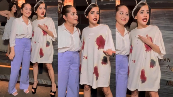 उर्फी जावेद का नया लुक वायरल, खूब के धब्बे लगी शर्ट पहनकर निकली हसीना