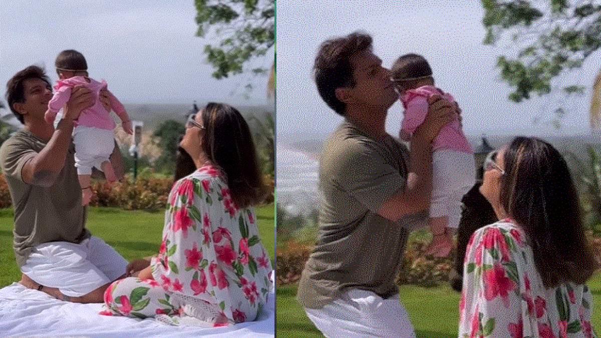 गोवा में मासूम बेटी के साथ मस्ती करते दिखे करण और बिपाशा