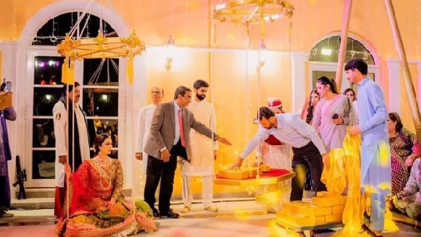 pakistani bride gold bricks
