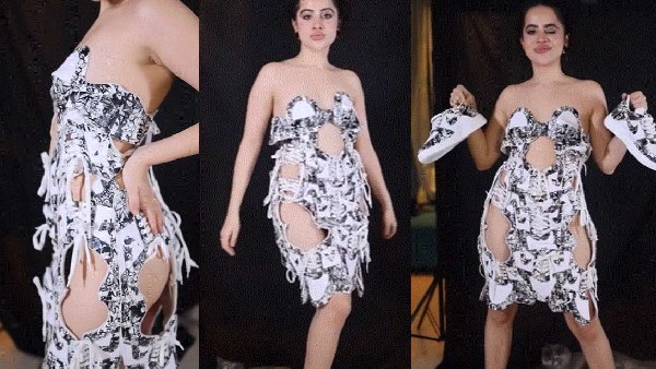 शूज काटकर बनाई ड्रेस, फिर कैमरे के सामने दिखाया सबकुछ