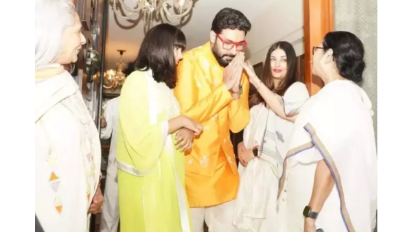 Amitabh Bachchan, Mamta Banerjee, Aishwarya rai Bachchan, Abhishek Bachchan, Aaradhya Bachchan