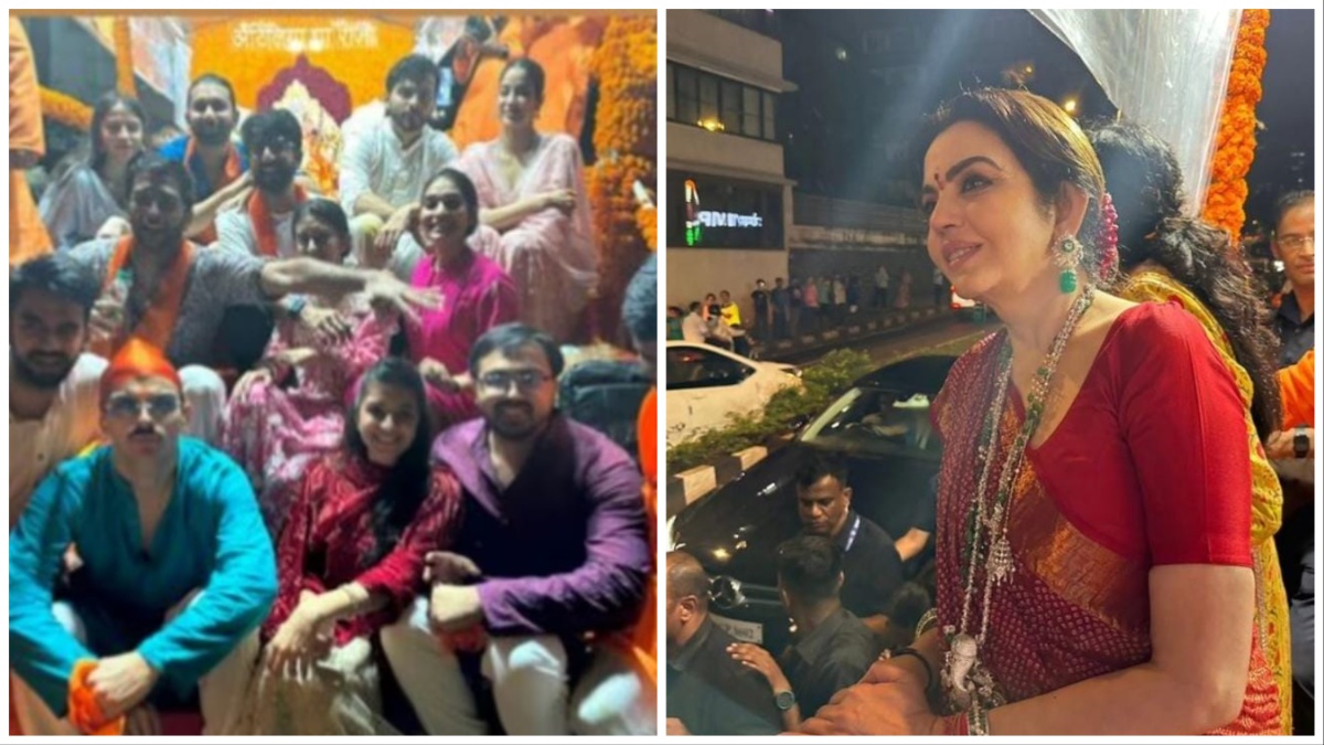 मुकेश अंबानी की पत्नी नीता अंबानी ने किया गणपति विसर्जन, बहु राधिका मर्चेंट भी आई नजर