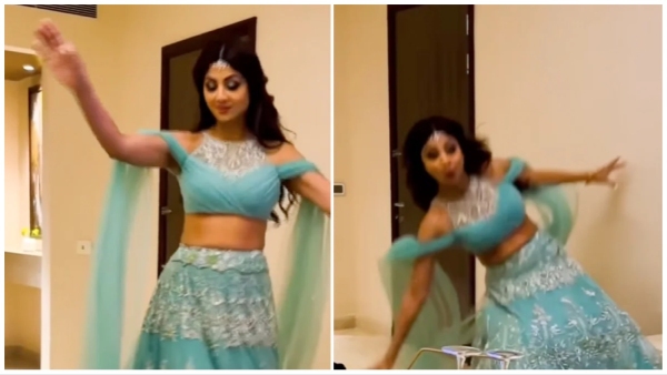 Shilpa Shetty fell while dancing Bhangra on Punjabi song