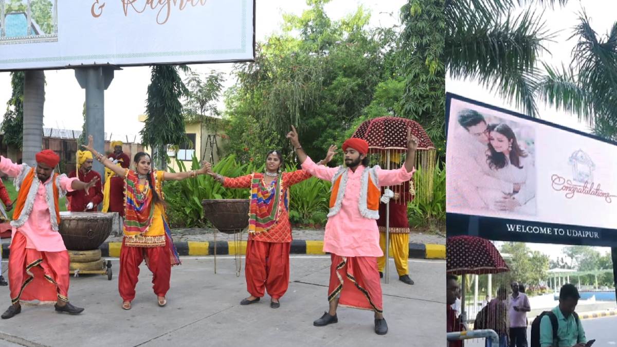 बड़ी बड़ी होर्डिंग्स और भंगड़ा के साथ हुआ राघव- परिणिति का स्वागत