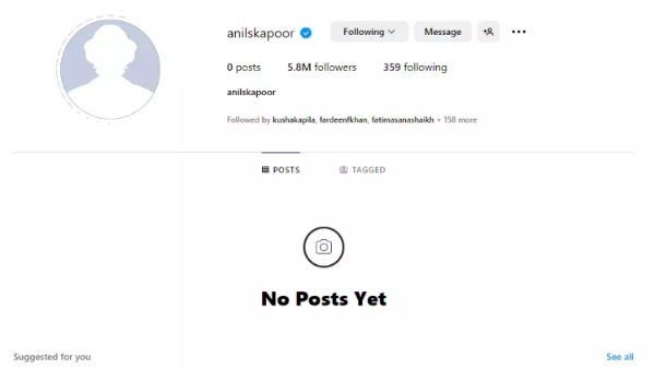 Anil Kapoor instagram account