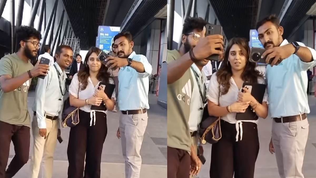 रोहित शर्मा की पत्नी को सेल्फी के लिए लड़कों ने घेरा