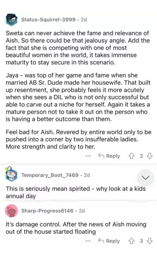 Jaya Bachchan, Shweta Bachchan, Aishwarya Rai Bachchan, Aaradhya Bachchan