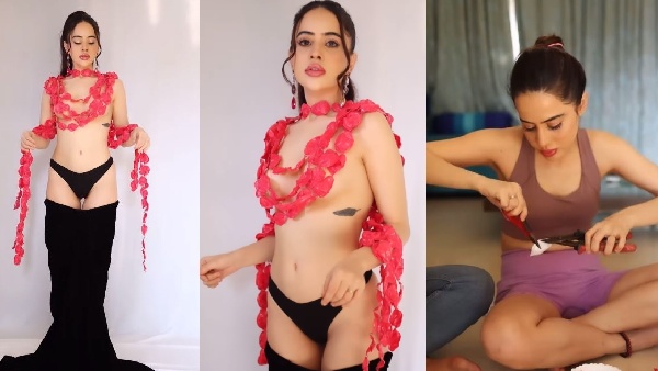 प्लास्टिक की चम्मच से दुपट्टा बनाकर उर्फी जावेद ने छिपाया जिस्म