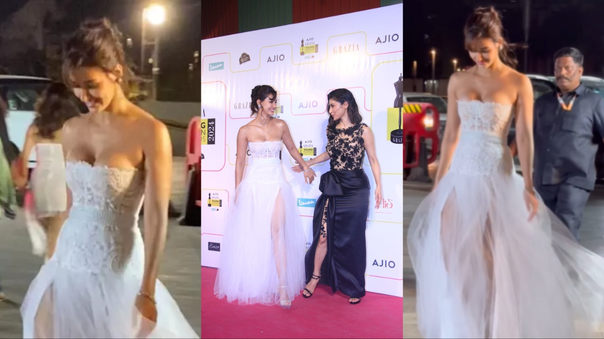 Disha Patani ने पहन ली ट्रांसपैरेंट खिसकती हुई ड्रेस