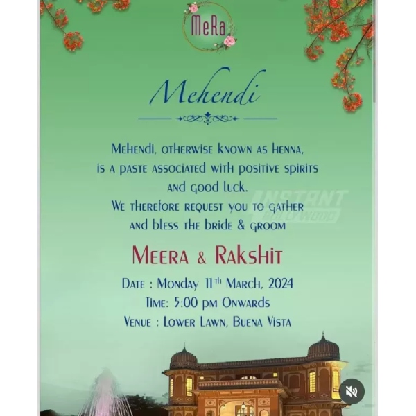 Meera Chopra Wedding Invitation