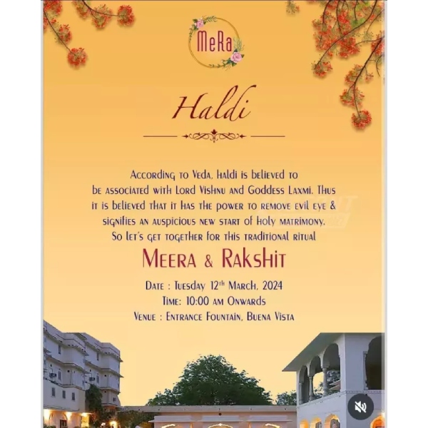 Meera Chopra Wedding Invitation