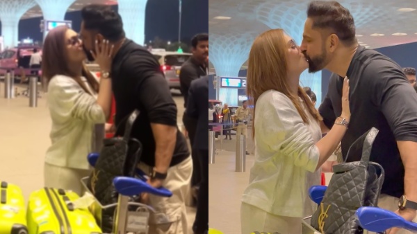 एयरपोर्ट पर ही रोमांटिक होने लगा ये स्टार कपल