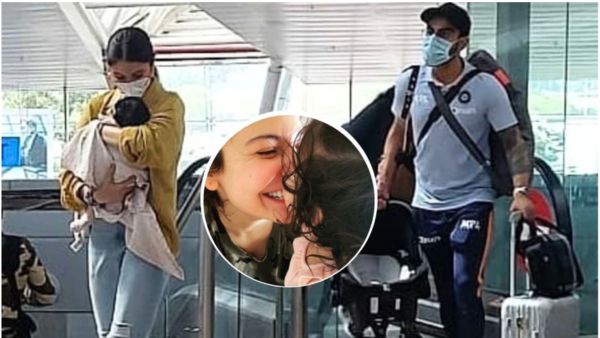 अनुष्का शर्मा ने एयरपोर्ट पर दिखाई बेटे अकाय की पहली झलक