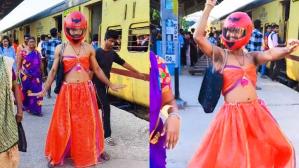 man dance on railway station