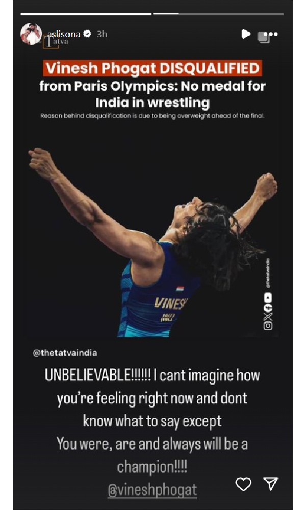 Celebs lashes Out On Vinesh Phogat Disqualification Celebs lashes Out On Vinesh Phogat Disqualification