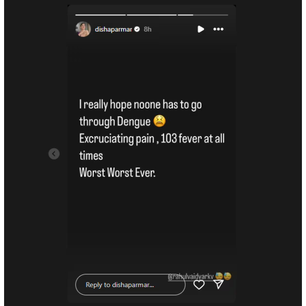 Disha Parmar Rahul Vaidya Health Update