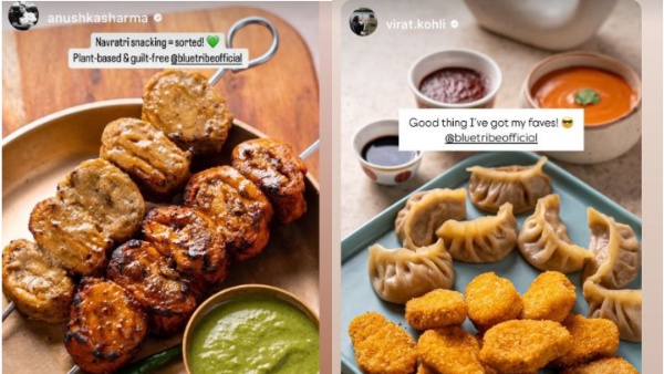 नवरात्रि पर Anushka Sharma ने चाप खाते हुए पति Virat Kohli को किया टीज