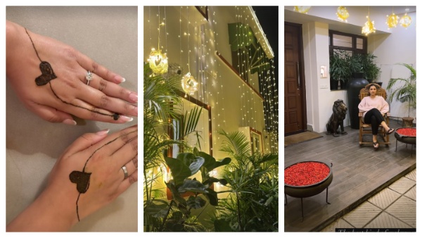 ससुराल पहुंची परीणिती चोपड़ा ने करवाचौथ पर लगाई मेहंदी