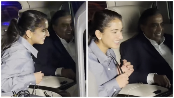 Radhika Merchant With Mukesh Ambani Radhika Merchant With Mukesh Ambani