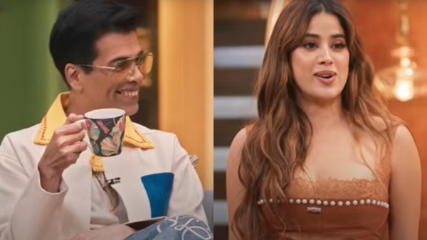 Karan Johar Jhanvi Kapoor at Two Much With Kajol and Twinkle