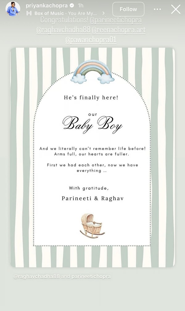 Priyanka Chopra Wishes To Parineeti Chopra and Raghav