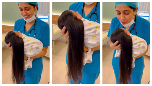 Long Hair New Born Girl Viral Video