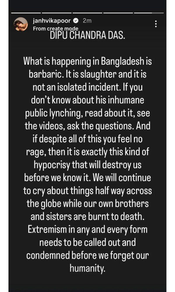 Jahnvi Kapoor On Dipu Chandra Jahnvi Kapoor On Dipu Chandra