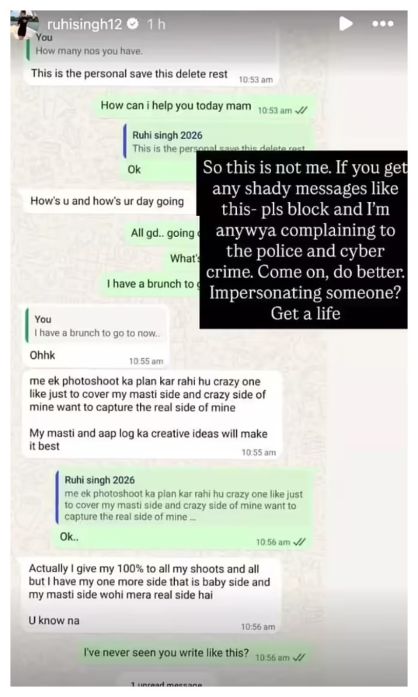Ruhi Singh Dirty Chats Leaked