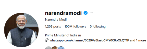 PM Narendra Modi 100 Million