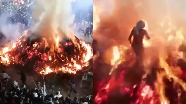 Falen village Pralhad Holika Dahan ritual Viral Video