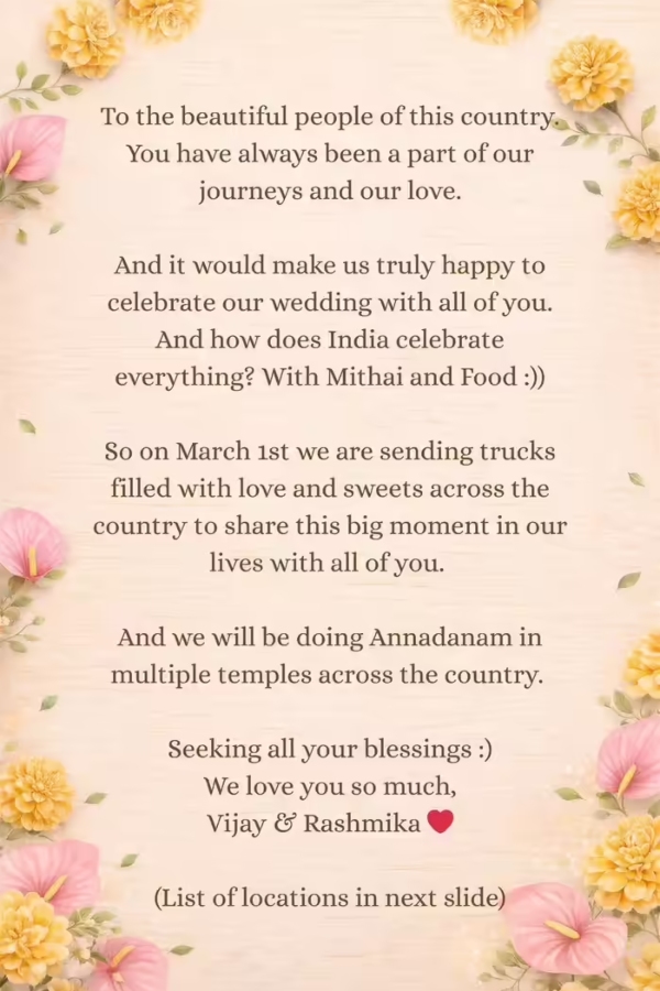 Vijay Rashmika Wedding