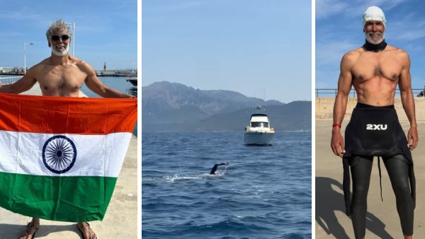 Milind Soman Swims