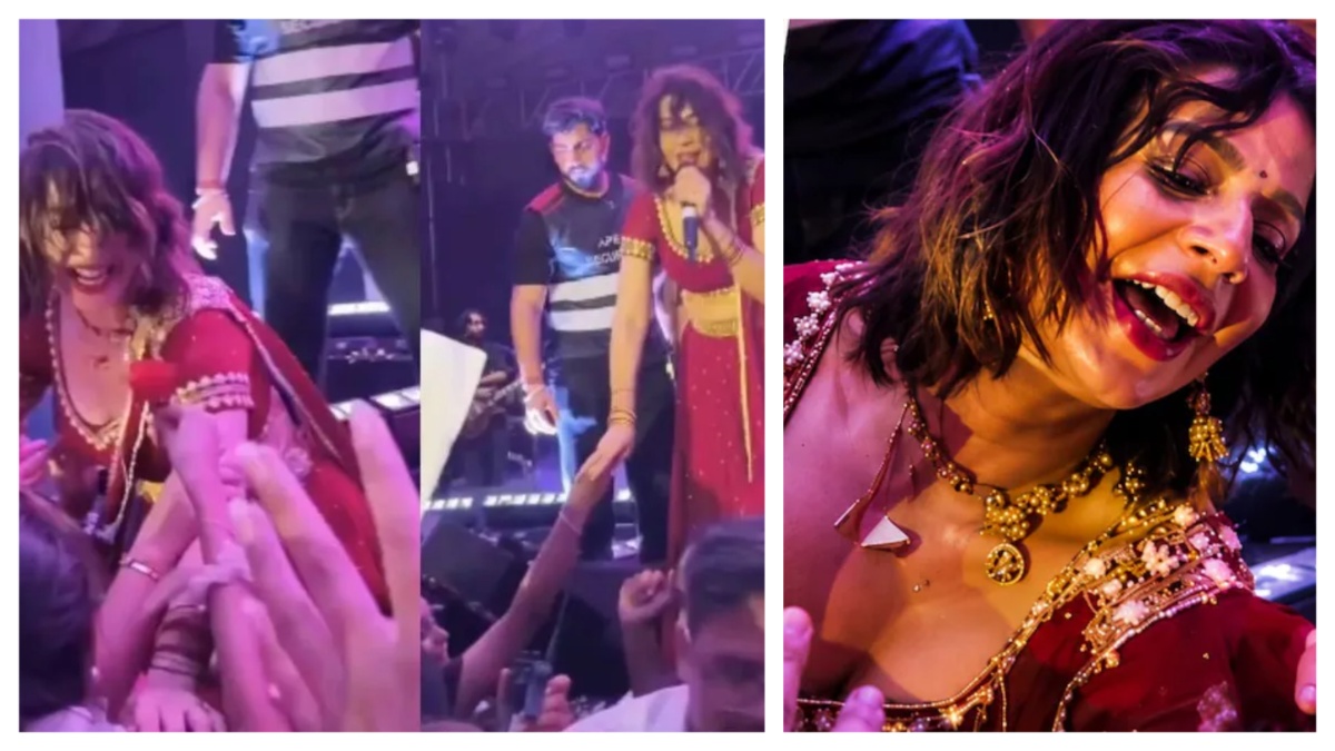 Jasmine Sandals mobbed by fans in dehradun live concert fans bad touch to Jasmine Sandals viral video
