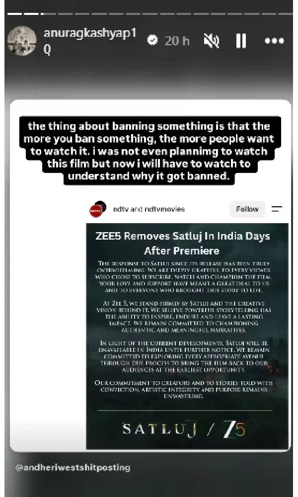 Anurag Kashyap On Satluj
