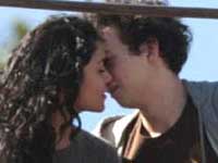 Vanessa Hudgens and Gaelan Connell kissing