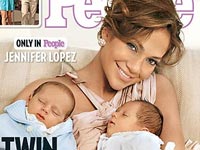 JLo with her twins on Peoples magazine