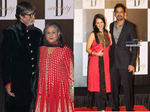 Nagarjuna And His Wife Amala At Big B's Birthday Party