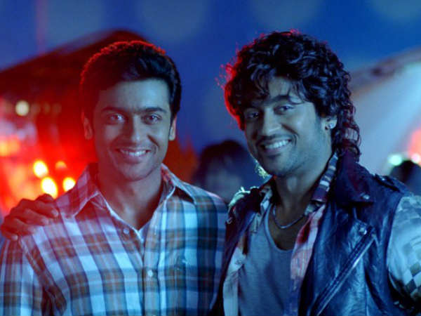 Surya in the roles of conjoined twins