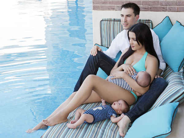 Celina Jaitley with kids and hubby