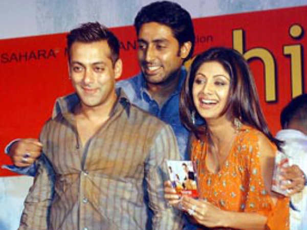 Salman with Abhishek, Shilpa
