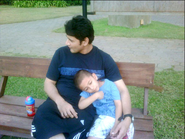 Mahesh With Son Gautham Mahesh With Son Gautham