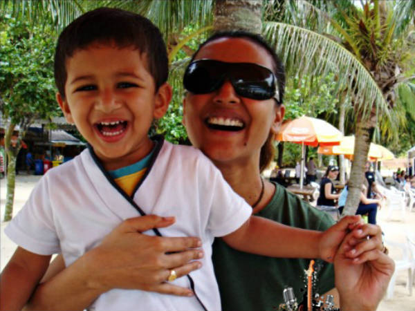 Gautham Enjoying With Mom