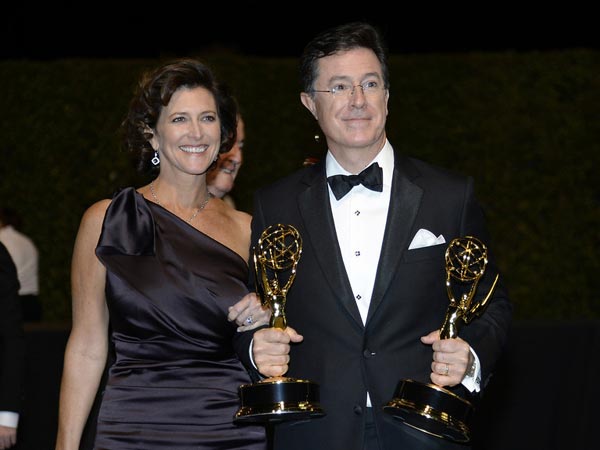 Actor Stephen Colbert With Wife Evelyn Colbert