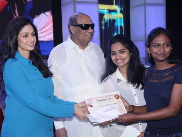 Picture: Sridevi Honouring Students At Sathyabama University Picture: Sridevi Honouring Students At Sathyabama University