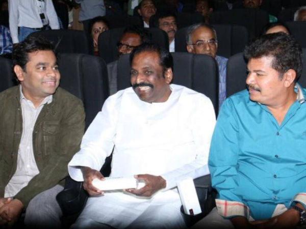 AR Rahman, Vairamuthu & Shankar Spotted At Kochadaiiyaan Music Release Function